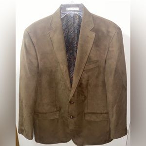 Lauren Ralph Lauren Mens 41R Two Button Brown Blazer Suede Sport Coat Jacket